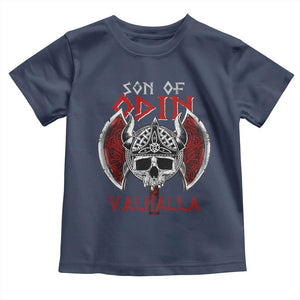 Viking Toddler T Shirt Son Of Odin VALHALLA Norse Mythology TS09 Navy Print Your Wear