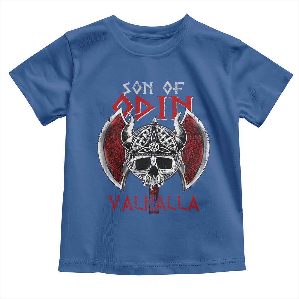 Viking Toddler T Shirt Son Of Odin VALHALLA Norse Mythology TS09 Royal Blue Print Your Wear