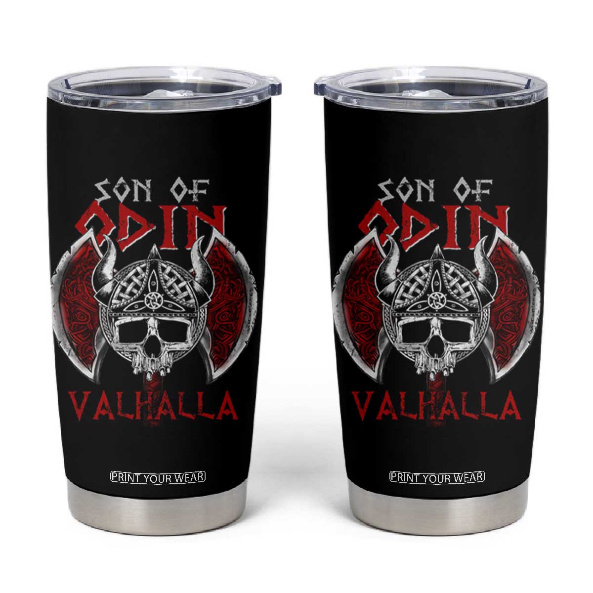 Viking Tumbler Cup Son Of Odin VALHALLA Norse Mythology TS09 Black Print Your Wear
