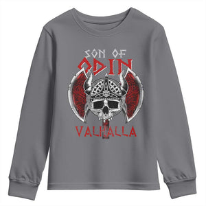 Viking Youth Sweatshirt Son Of Odin VALHALLA Norse Mythology TS09 Charcoal Print Your Wear