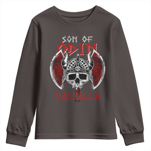 Viking Youth Sweatshirt Son Of Odin VALHALLA Norse Mythology TS09 Dark Chocolate Print Your Wear
