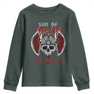 Viking Youth Sweatshirt Son Of Odin VALHALLA Norse Mythology TS09 Dark Forest Green Print Your Wear