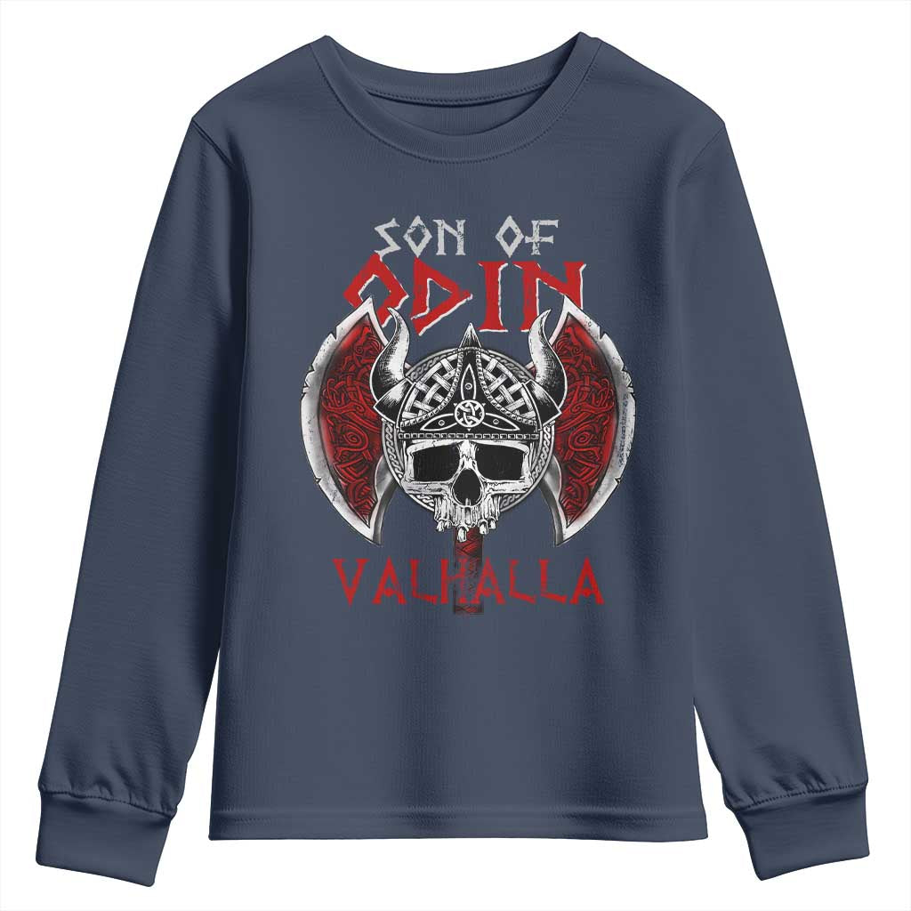 Viking Youth Sweatshirt Son Of Odin VALHALLA Norse Mythology TS09 Navy Print Your Wear