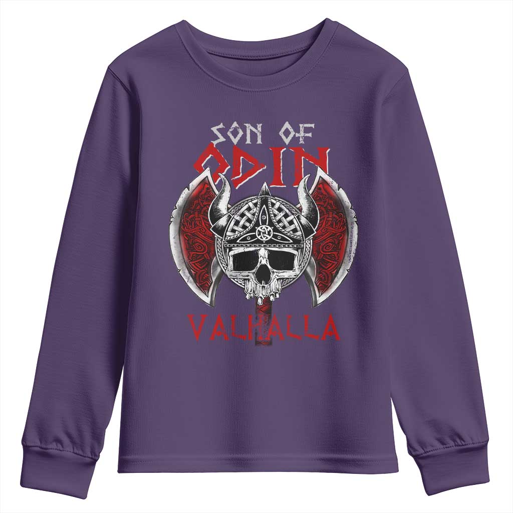 Viking Youth Sweatshirt Son Of Odin VALHALLA Norse Mythology TS09 Purple Print Your Wear