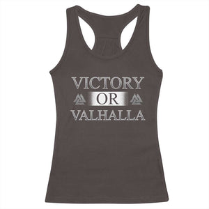 Viking Racerback Tank Top Victory Or Valhalla Norse Mythology TS09 Dark Chocolate Print Your Wear