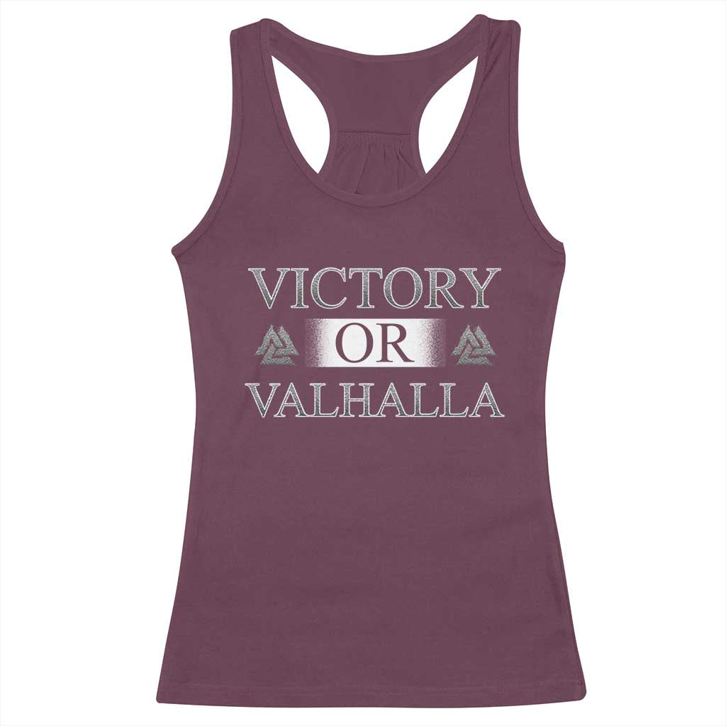 Viking Racerback Tank Top Victory Or Valhalla Norse Mythology TS09 Maroon Print Your Wear