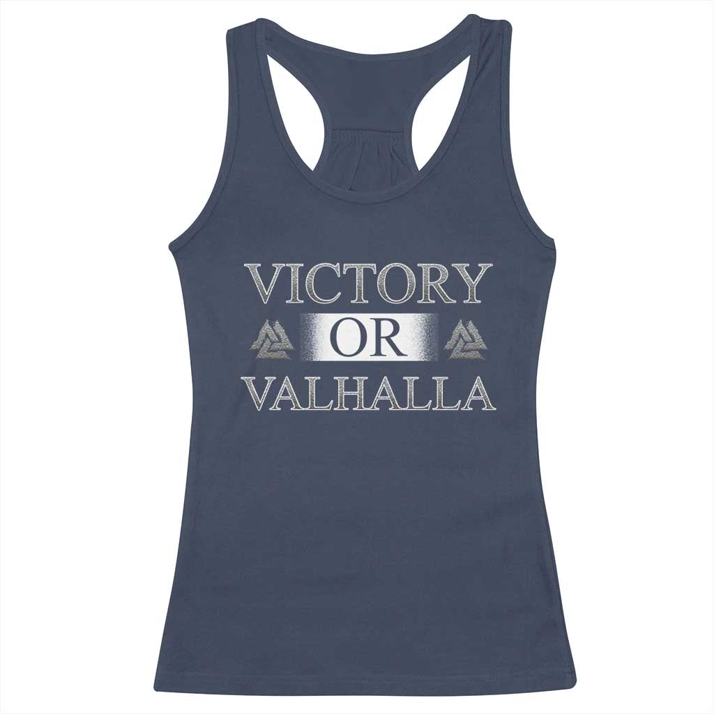 Viking Racerback Tank Top Victory Or Valhalla Norse Mythology TS09 Navy Print Your Wear
