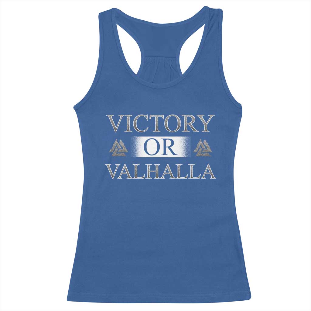 Viking Racerback Tank Top Victory Or Valhalla Norse Mythology TS09 Royal Blue Print Your Wear
