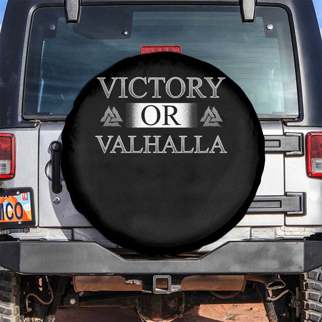 Viking Spare Tire Cover Victory Or Valhalla Norse Mythology TS09 No hole Black Print Your Wear