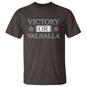 Viking T Shirt Victory Or Valhalla Norse Mythology TS09 Dark Chocolate Print Your Wear