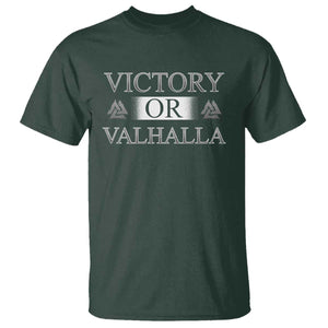 Viking T Shirt Victory Or Valhalla Norse Mythology TS09 Dark Forest Green Print Your Wear