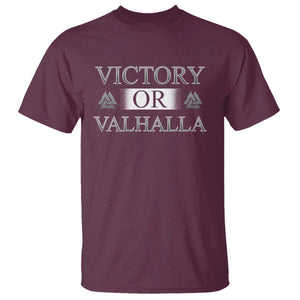 Viking T Shirt Victory Or Valhalla Norse Mythology TS09 Maroon Print Your Wear