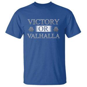 Viking T Shirt Victory Or Valhalla Norse Mythology TS09 Royal Blue Print Your Wear