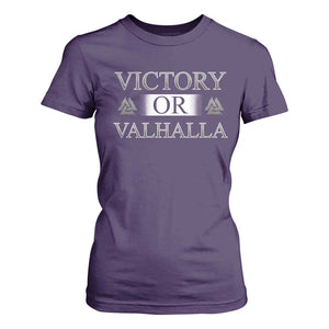 Viking T Shirt For Women Victory Or Valhalla Norse Mythology TS09 Purple Print Your Wear