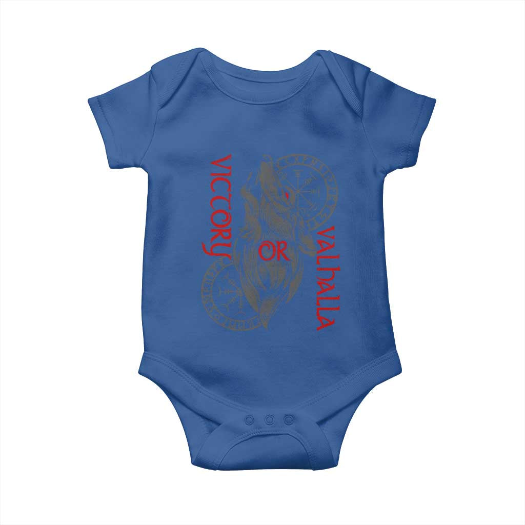 Viking Victory Or Valhalla Baby Onesie Norse Mythology TS09 Royal Blue Print Your Wear