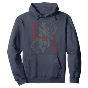 Viking Victory Or Valhalla Hoodie Norse Mythology TS09 Navy Print Your Wear