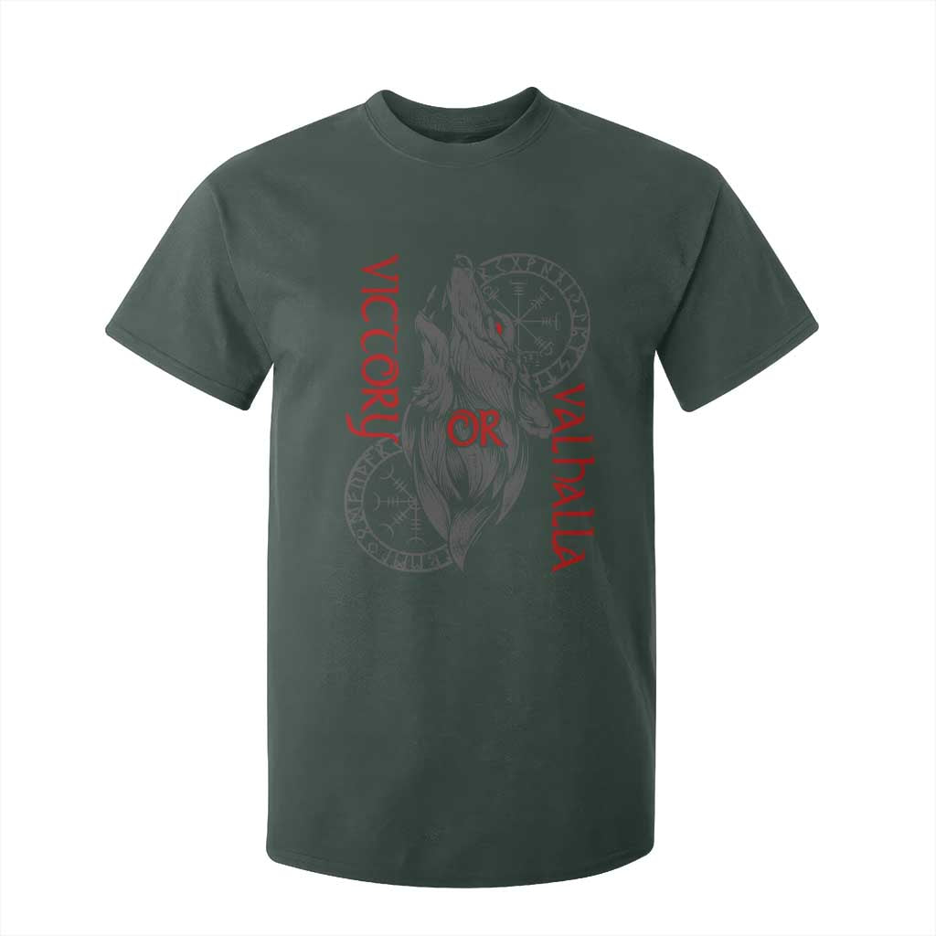 Viking Victory Or Valhalla T Shirt For Kid Norse Mythology TS09 Dark Forest Green Print Your Wear
