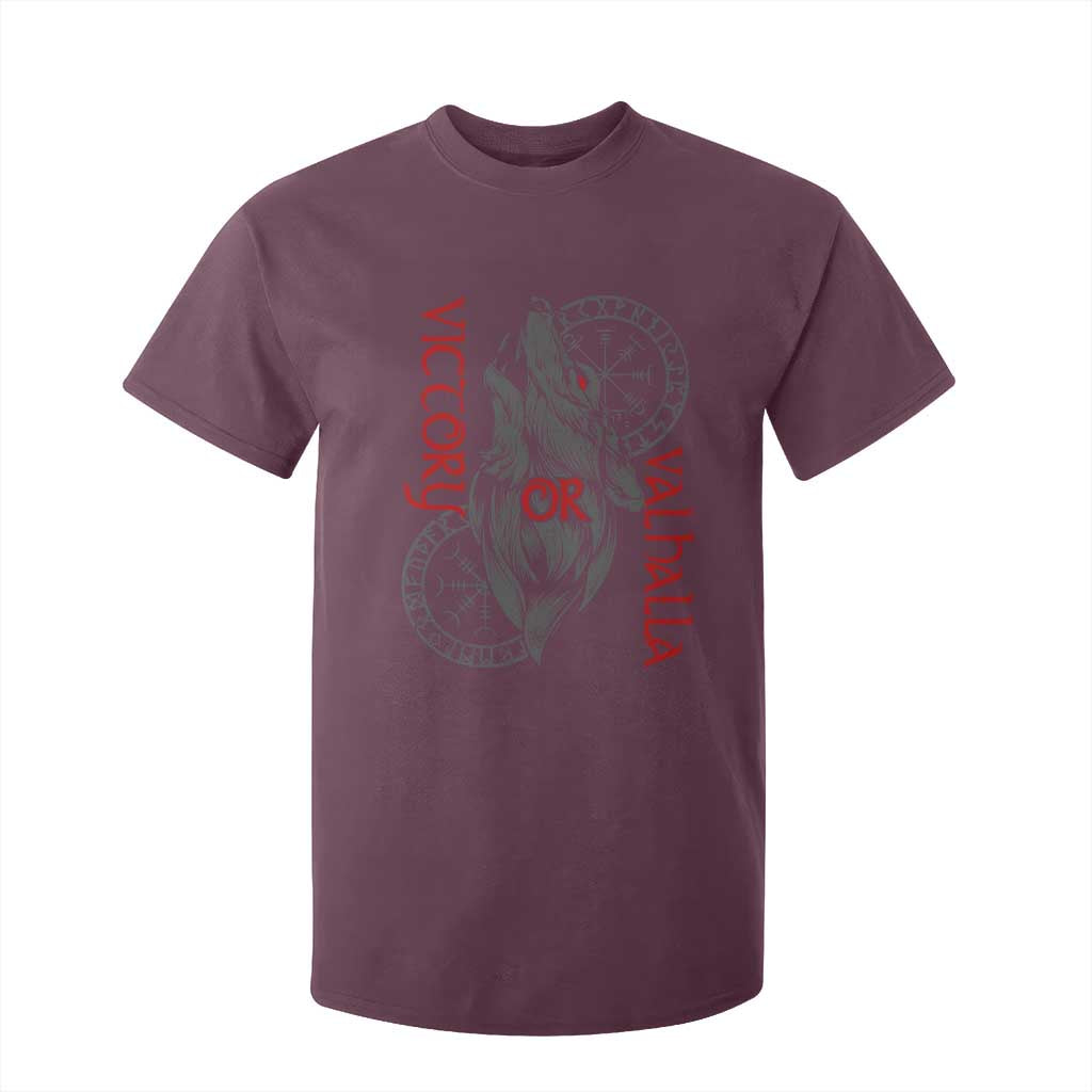 Viking Victory Or Valhalla T Shirt For Kid Norse Mythology TS09 Maroon Print Your Wear