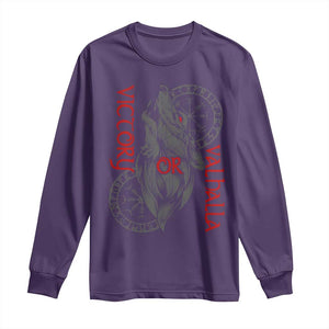 Viking Victory Or Valhalla Long Sleeve Shirt Norse Mythology TS09 Purple Print Your Wear