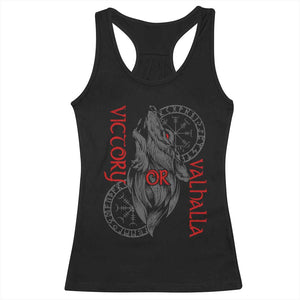 Viking Victory Or Valhalla Racerback Tank Top Norse Mythology TS09 Black Print Your Wear