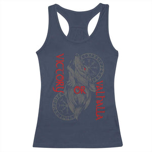 Viking Victory Or Valhalla Racerback Tank Top Norse Mythology TS09 Navy Print Your Wear