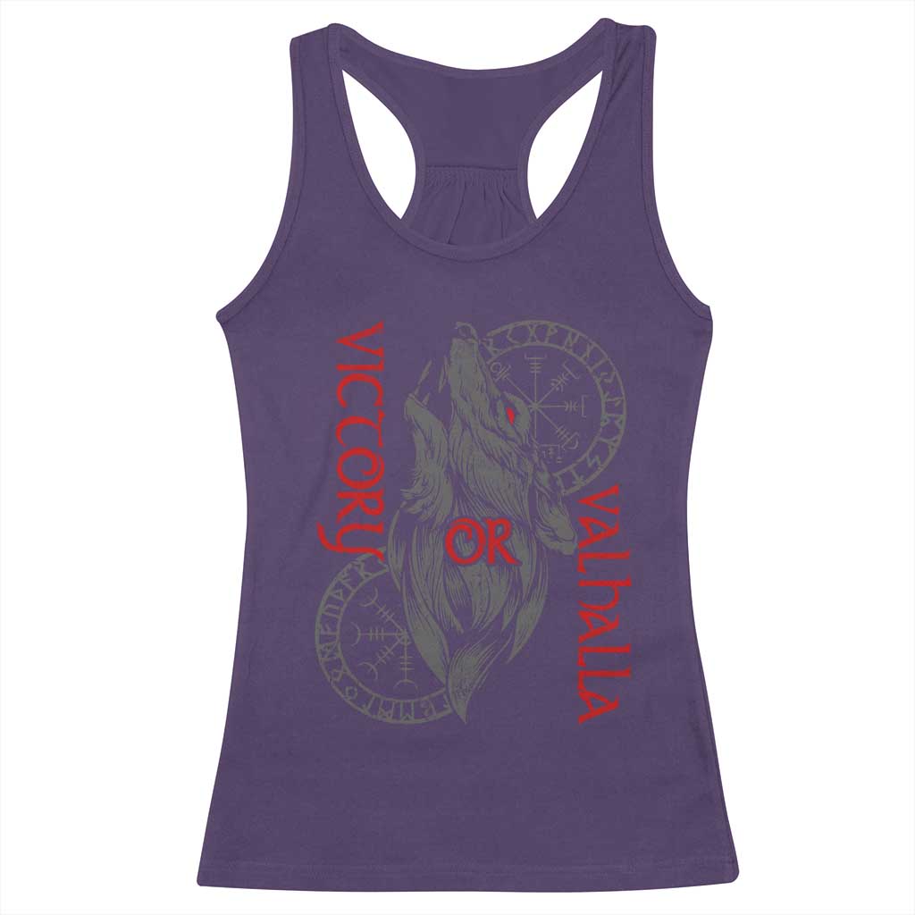 Viking Victory Or Valhalla Racerback Tank Top Norse Mythology TS09 Purple Print Your Wear
