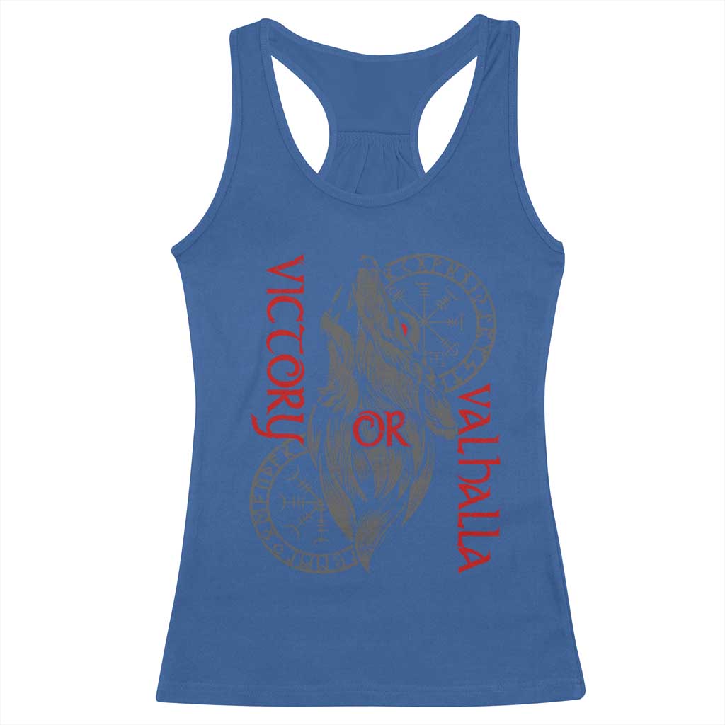 Viking Victory Or Valhalla Racerback Tank Top Norse Mythology TS09 Royal Blue Print Your Wear