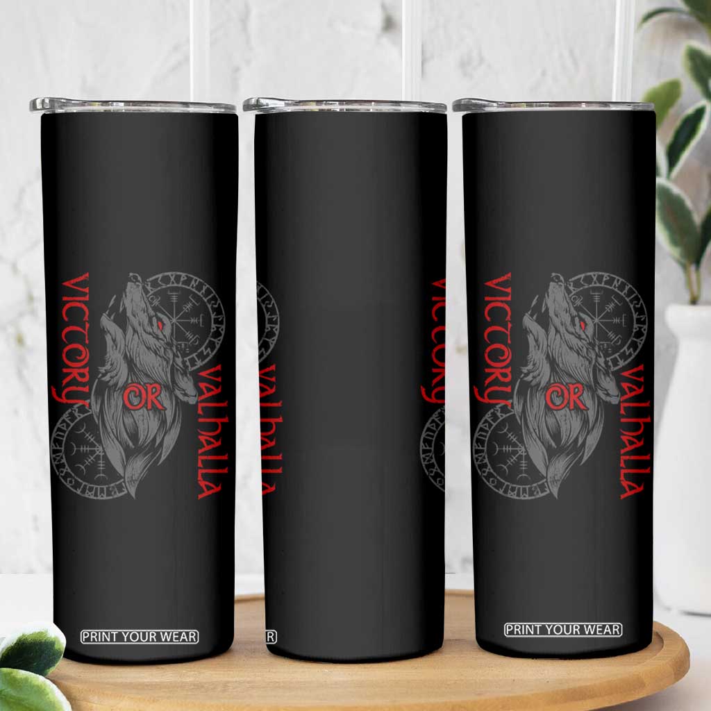 Viking Victory Or Valhalla Skinny Tumbler Norse Mythology TS09 Print Your Wear