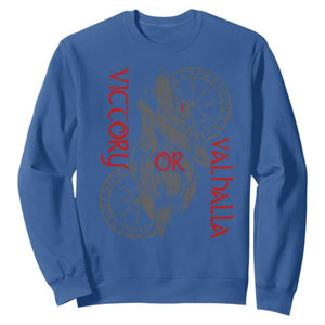 Viking Victory Or Valhalla Sweatshirt Norse Mythology TS09 Royal Blue Print Your Wear