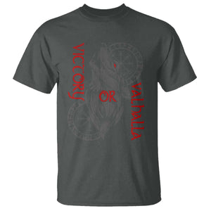 Viking Victory Or Valhalla T Shirt Norse Mythology TS09 Dark Heather Print Your Wear