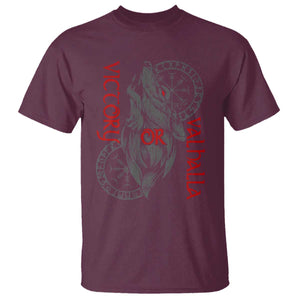 Viking Victory Or Valhalla T Shirt Norse Mythology TS09 Maroon Print Your Wear