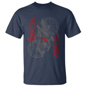 Viking Victory Or Valhalla T Shirt Norse Mythology TS09 Navy Print Your Wear