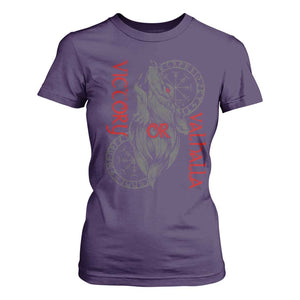 Viking Victory Or Valhalla T Shirt For Women Norse Mythology TS09 Purple Print Your Wear