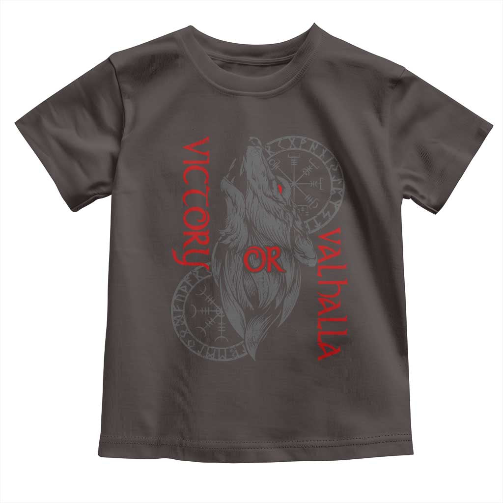 Viking Victory Or Valhalla Toddler T Shirt Norse Mythology TS09 Dark Chocolate Print Your Wear