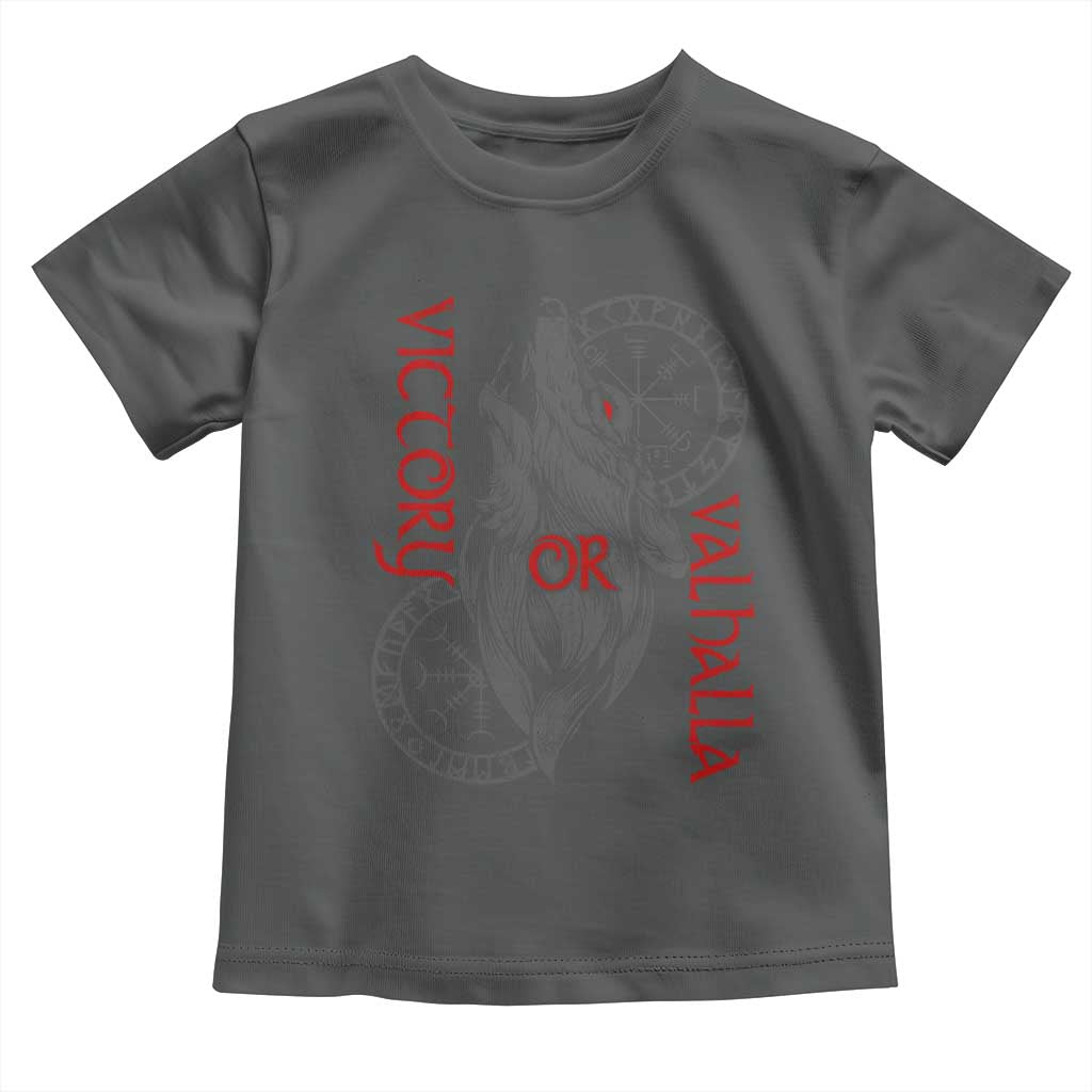 Viking Victory Or Valhalla Toddler T Shirt Norse Mythology TS09 Dark Heather Print Your Wear