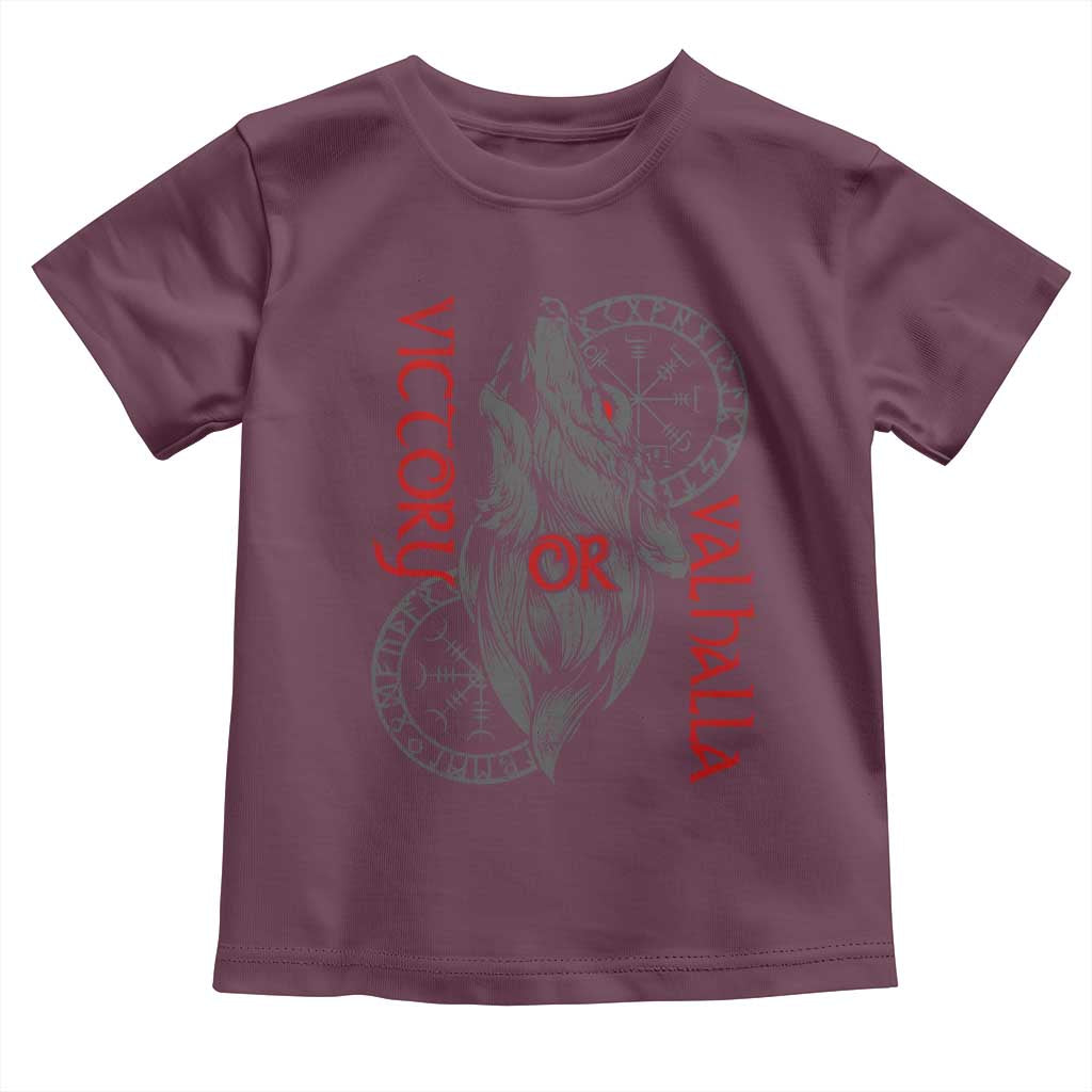 Viking Victory Or Valhalla Toddler T Shirt Norse Mythology TS09 Maroon Print Your Wear
