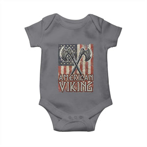 American Viking Baby Onesie American Flag Axe Norse Mythology TS09 Charcoal Print Your Wear