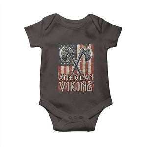 American Viking Baby Onesie American Flag Axe Norse Mythology TS09 Dark Chocolate Print Your Wear