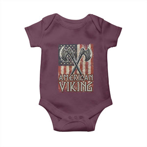 American Viking Baby Onesie American Flag Axe Norse Mythology TS09 Maroon Print Your Wear