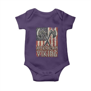 American Viking Baby Onesie American Flag Axe Norse Mythology TS09 Purple Print Your Wear