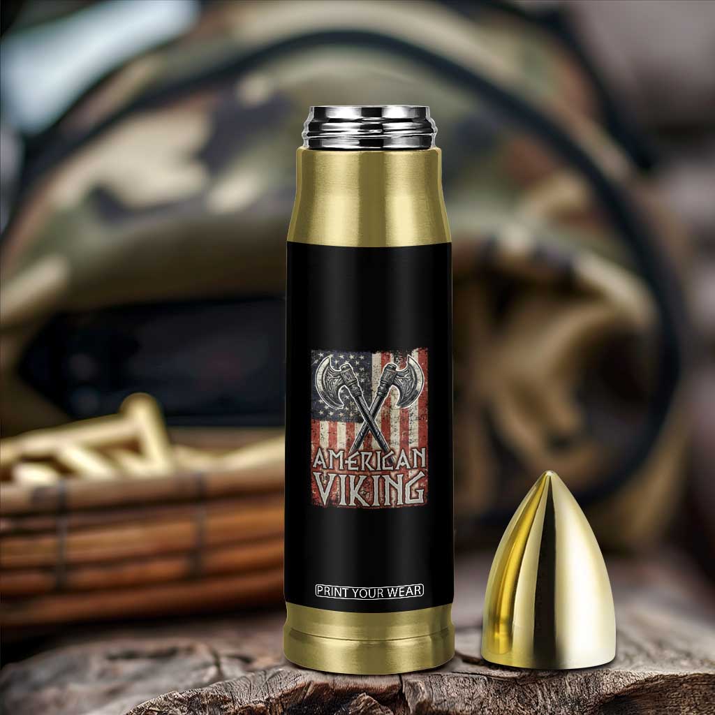 American Viking Bullet Tumbler American Flag Axe Norse Mythology TS09 Print Your Wear
