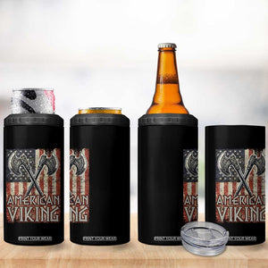 American Viking 4 in 1 Can Cooler Tumbler American Flag Axe Norse Mythology TS09 Print Your Wear