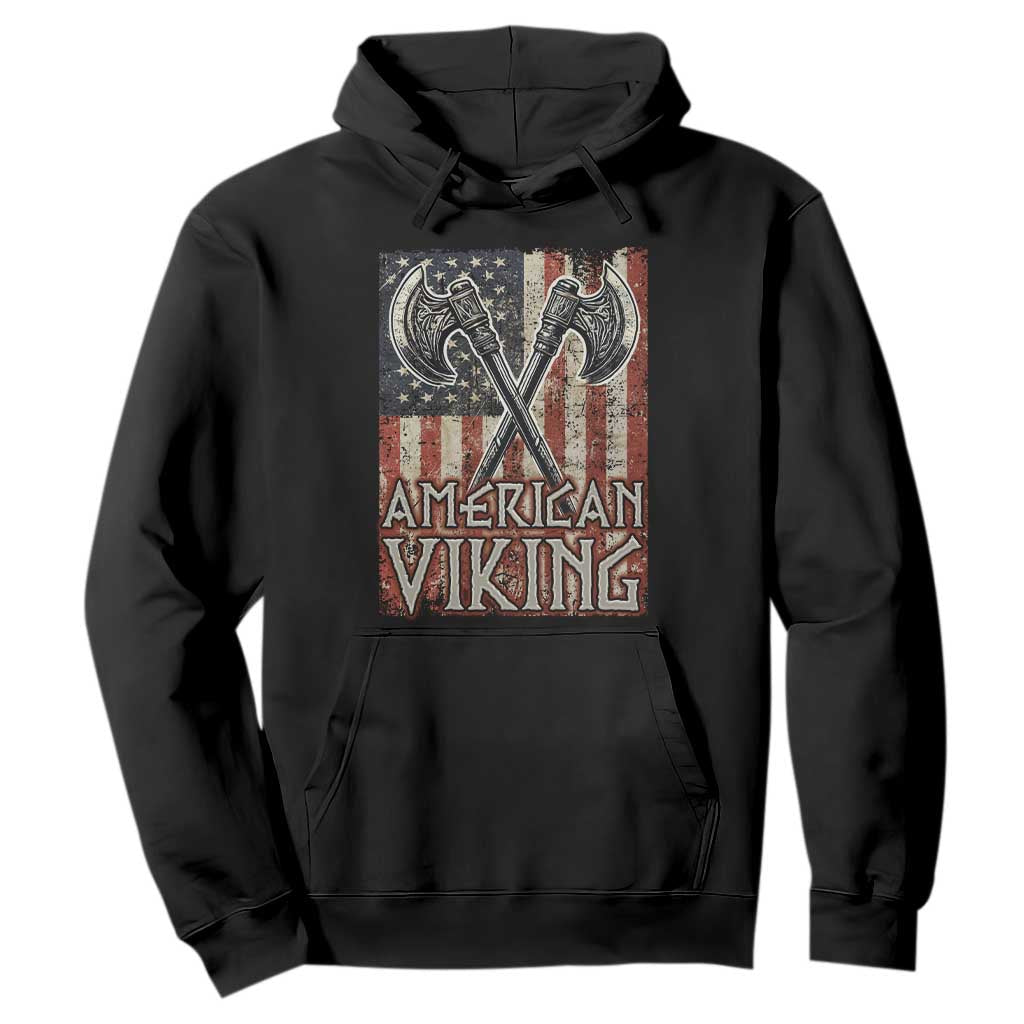 American Viking Hoodie American Flag Axe Norse Mythology TS09 Black Print Your Wear