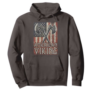 American Viking Hoodie American Flag Axe Norse Mythology TS09 Dark Chocolate Print Your Wear