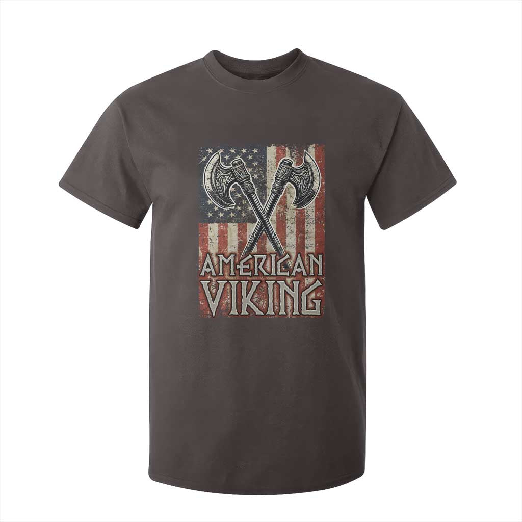 American Viking T Shirt For Kid American Flag Axe Norse Mythology TS09 Dark Chocolate Print Your Wear