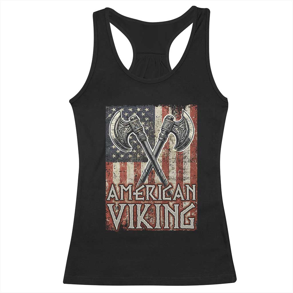 American Viking Racerback Tank Top American Flag Axe Norse Mythology TS09 Black Print Your Wear