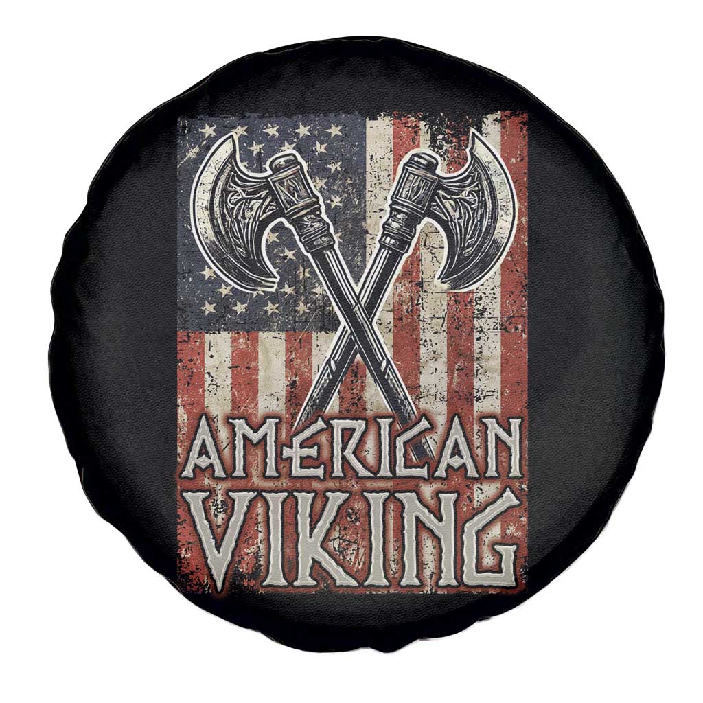 American Viking Spare Tire Cover American Flag Axe Norse Mythology TS09 Print Your Wear