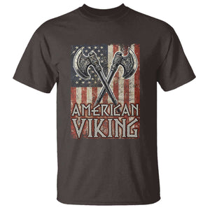 American Viking T Shirt American Flag Axe Norse Mythology TS09 Dark Chocolate Print Your Wear