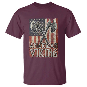 American Viking T Shirt American Flag Axe Norse Mythology TS09 Maroon Print Your Wear