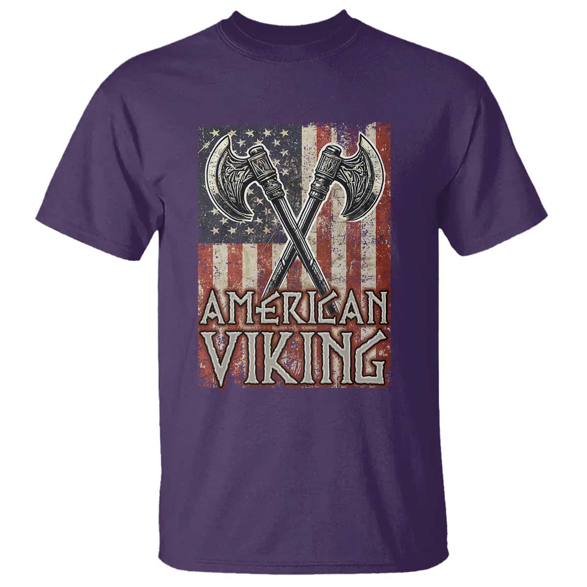 American Viking T Shirt American Flag Axe Norse Mythology TS09 Purple Print Your Wear
